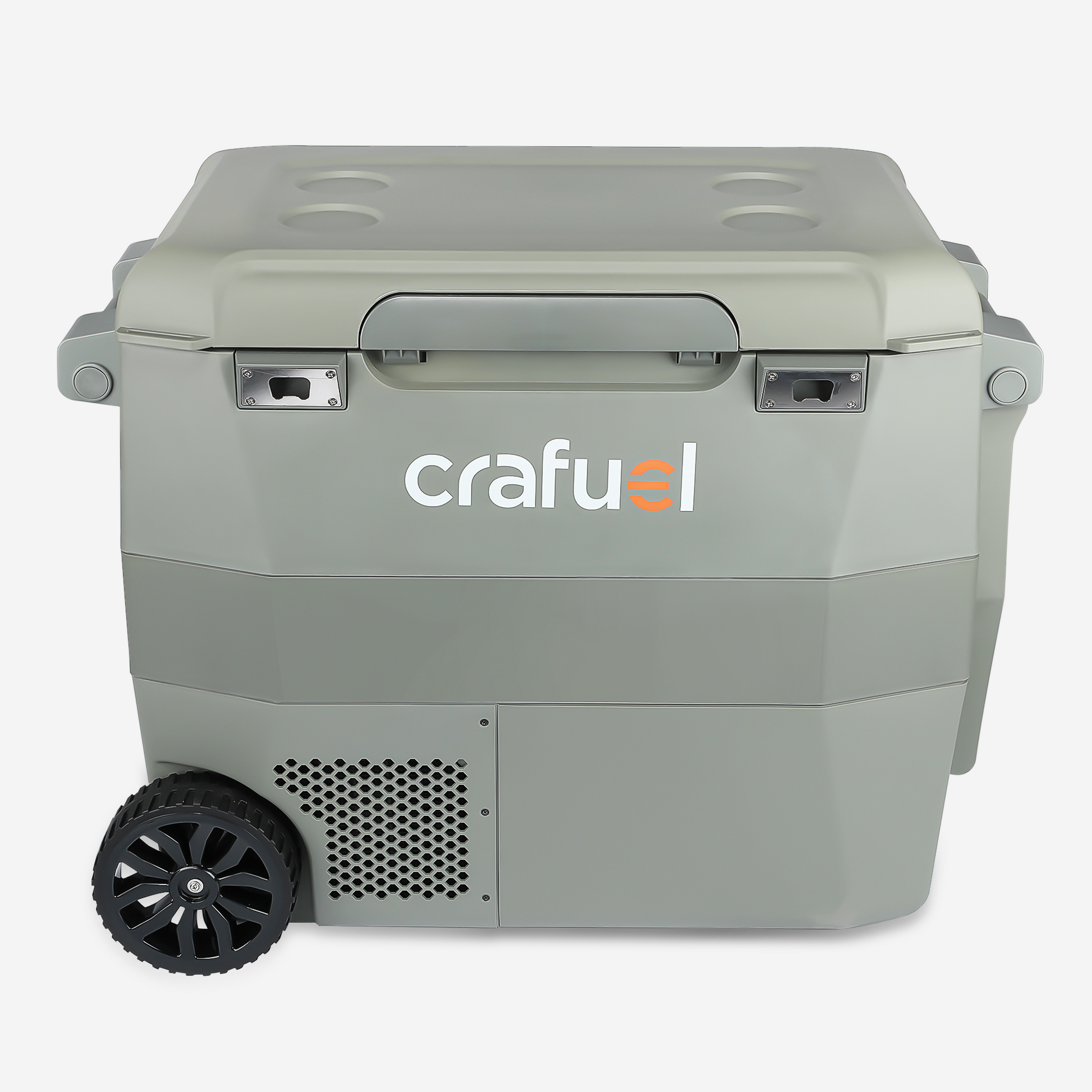 Crafuel PoleT 57L/65QT Portable Freezer, Wheeled Cooler, 12V DC Car Fridge, Turbo Fast Cooling Mode, -4°F~50°F, 110-240V AC for Outdoor, Camping, RV, Truck and Boat